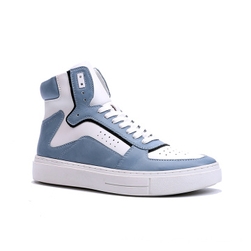 Custom Original Casual Mens High Top Genuine Leather Sneakers Shoes